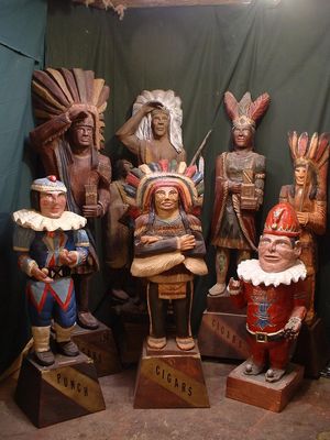 cigar store indian wood statue figure